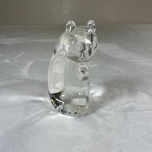 Steuben Chipmunk Art Glass Paperweight Hand Cooler 6" Signed Benefits Charity